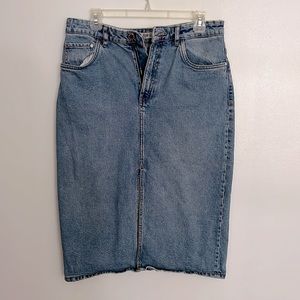Zara Denim High Waisted Pencil Skirt